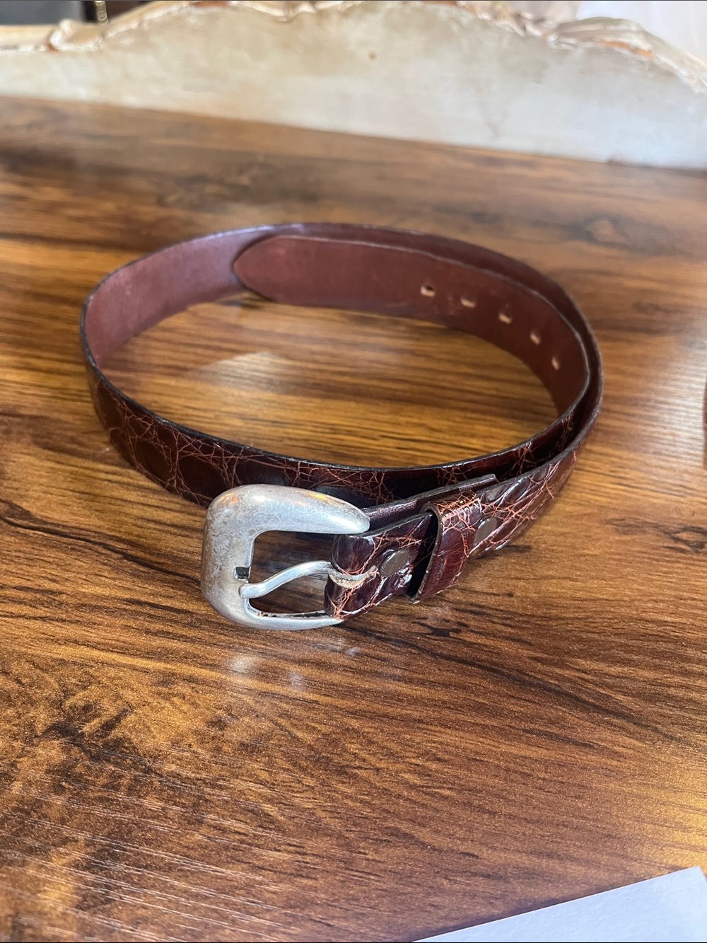 Vintage Buxton, genuine alligator belt size 30